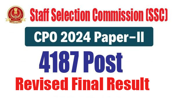 Revised Final Result — SSC CPO SI Examination-2025 (4187 Post ...